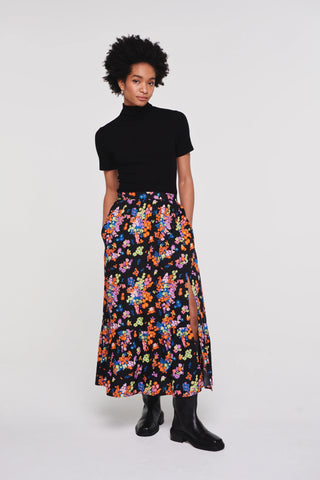 Aligne Hallow Maxi Front Split Skirt - Floral Clash
