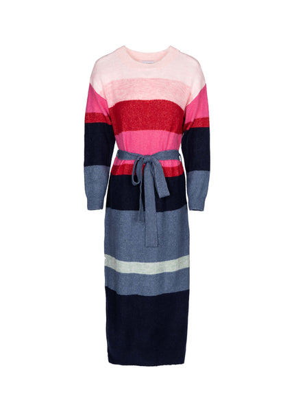 FRNCH Long Sleeve Knitted Belted Dress