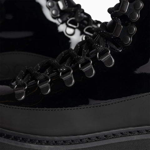 Monofoo Hiking Boot Core Cap Patent leather - Black