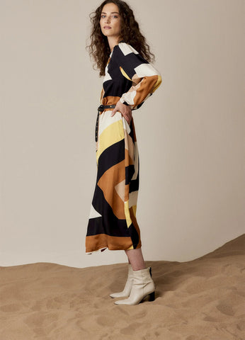 Summum Woman Graphic Lines Maxi Dress