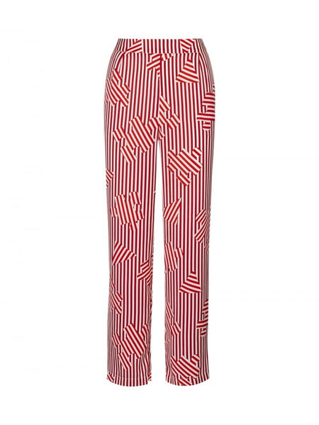 Anonyme Puzzle Stripe Wide Leg Trousers - Red