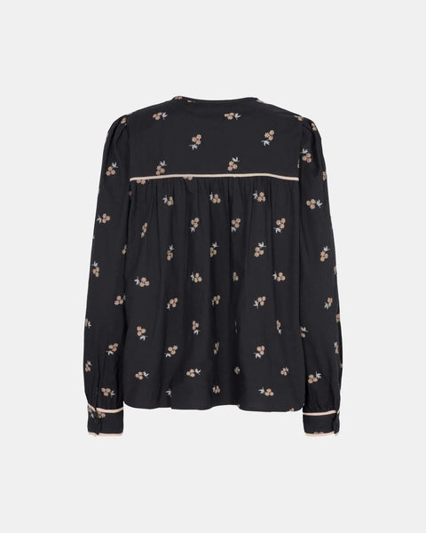 Sofie Schnoor Long Sleeve Embroidered Blouse - Black