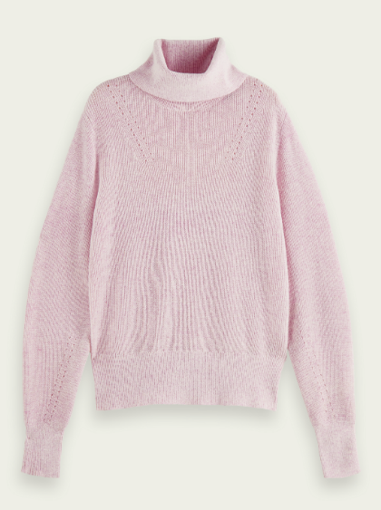 Maison Scotch Ribbed Turtle Neck Pullover _ Pink
