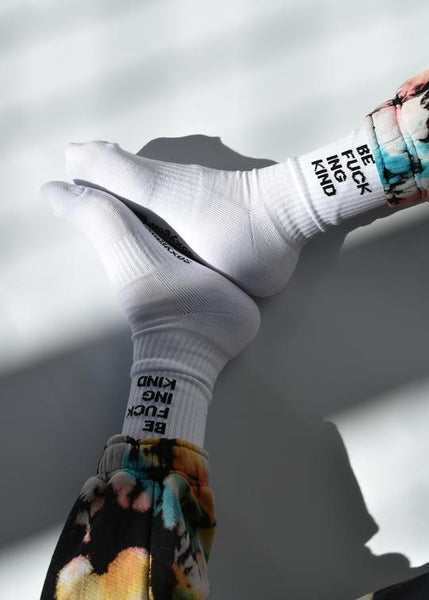 Soxygen Socks 'Be F*ck!ng Kind' Socks - White One Size