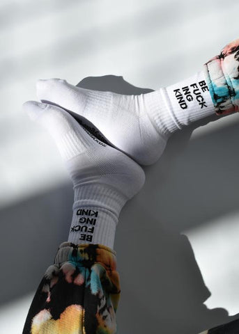 Soxygen Socks 'Be Fucking Kind' Socks - White One Size