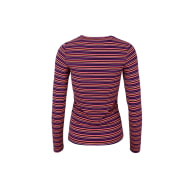 Black Colour L/S Stripe Rib T-Shirt - Navy Stripe