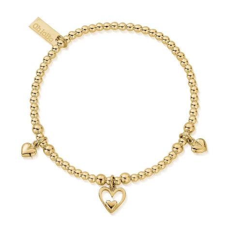 ChloBo Triple Heart Bracelet - Gold