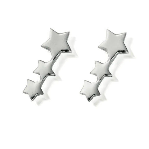 ChloBo Shooting Star Cuff Earrings - Silver