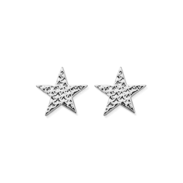 ChloBo Sparkle Star Stud Earrings - Silver