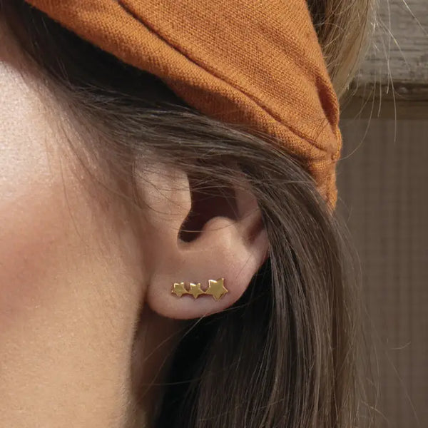 ChloBo Shooting Star Cuff Earrings - Gold
