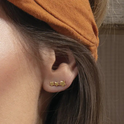 ChloBo Shooting Star Cuff Earrings - Gold