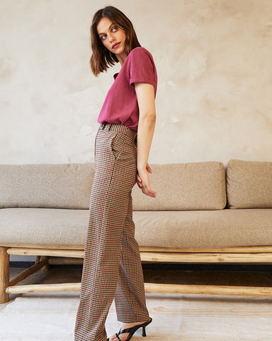 Grace & Mila Checked Wide Leg Trousers