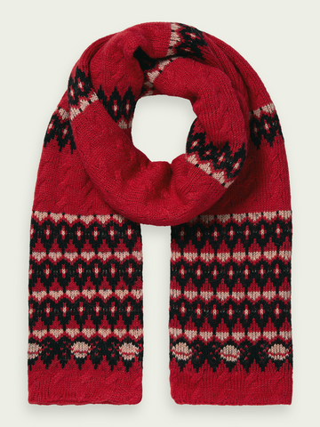 Maison Scotch Knitted Scarf - Electric Red